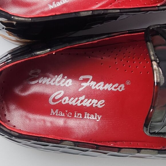 Emilio Franco Narciso Couture Crocodile Print Calf-Skin Leather Bordeaux Size 45 main image 9